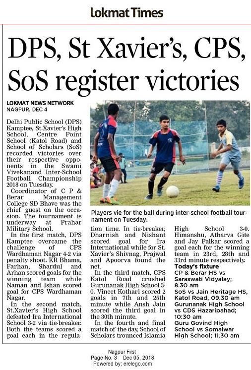 Achievement in Inter School Football